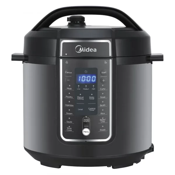 Midea 5.7L Electric Pressure Cooker: 12 Preset Menu, One Touch Control, 24 Hour Preset Timer, 9 Stage Real-safe System, Non-stick Inner Pot